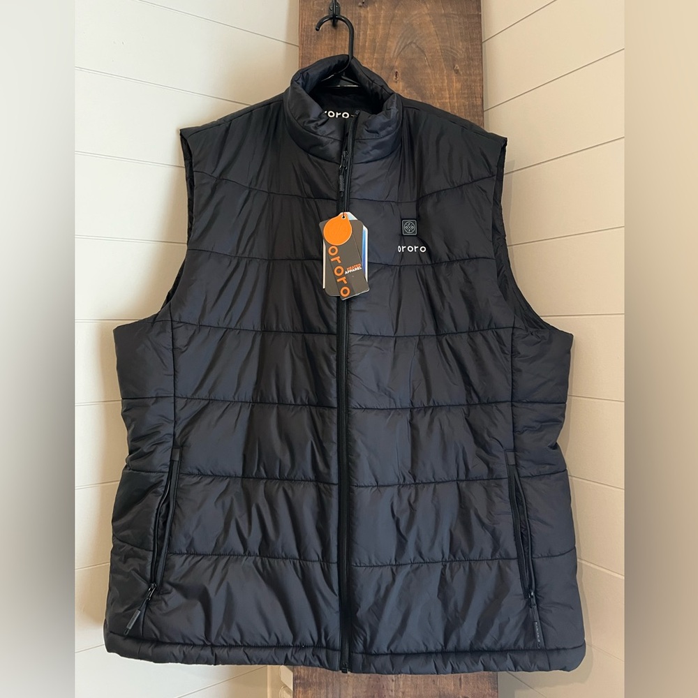 ORORO MEN'S CLASSIC HEATED VEST - BLACK (Apparel Only) - Picture 3 of 5